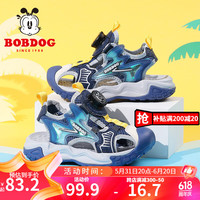 BoBDoG巴布豆童鞋2024夏季新款儿童运动凉鞋男童软底透气新鞋子旋转扣沙滩鞋