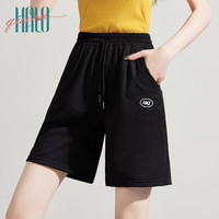 Halo Queen运动短裤女春夏休闲高腰中裤跑步宽松五分裤 HW1KX61 L(100-115斤）