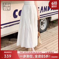 美洋（MEIYANG）黑森林防晒半身裙 UPF80+防蚊|褶皱拼接休闲蛋糕长裙 白色 S