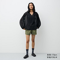 UNIQLO 優衣庫 合作款/女裝棉質薄型寬松打褶襯衫/長袖襯衣 467020