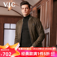 威杰思(VJC)2023秋冬男装新款棒球领飞行夹克字母短款时尚加厚外套B22DI1690