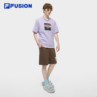 FILA FUSION斐乐潮牌男装款针织短袖衫2024夏休闲宽松纯棉T恤 诺贝蓝-VT 165/88A/S