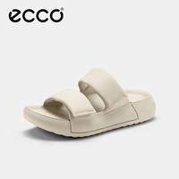 爱步（ECCO）拖鞋女 24年夏季软底轻便耐穿厚底牛皮休闲凉拖 科摩206663 石灰色20666301378 35
