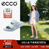 爱步（ECCO）拖鞋女外穿居家两用 24年夏季软底泡芙鞋一字凉拖 科摩206663 天空蓝20666301696 38