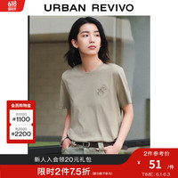 UR2024夏季新款女装简约百搭基础圆领刺绣短袖T恤衫UWH440044
