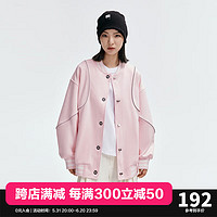 太平鸟SPCN棒球服女男秋棒球外套夹克美式 粉色 XS