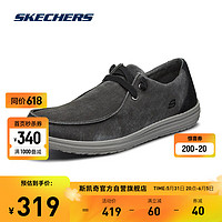 SKECHERS 斯凯奇 男士帆布鞋板鞋66387 黑色/BLK 39.5