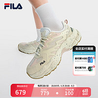 FILA 斐乐FERN女鞋摩登运动鞋秋款户外风老爹鞋休闲鞋 桦树棕/珍珠色-BS 36