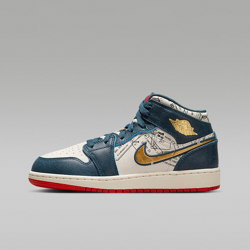 Air Jordan 1 Mid SE 米蓝金中帮复古篮球鞋 FN1353-400