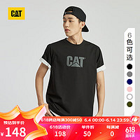 CAT 卡特彼勒 卡特24春夏男凉感设计反光logo印花短袖T恤 黑色 S