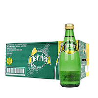 perrier 巴黎水 法国Perrier巴黎水天然含气矿泉水330ml*24瓶柠檬桃子全国包邮