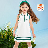暇步士 简约经典女童运动Polo裙24年夏装新款儿童连衣裙网球裙