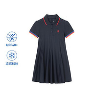 暇步士 女童防晒凉感运动Polo裙夏装儿童网球服舒适极简连衣裙跑步