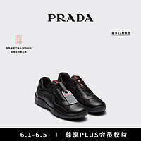 PRADA 普拉达 男士America'sCupOriginal厚底运动鞋 黑色 5.5