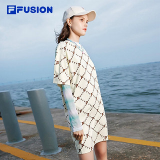 FILA FUSION 斐乐潮牌女子针织连衣裙夏宽松潮流运动裙子 仿古白-IV（宽松版型） 180/96A/XXL