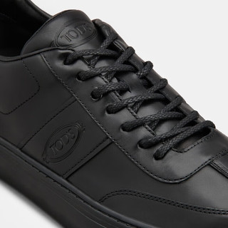 托德斯 TOD'S男士皮革系带字母运动休闲鞋平底单鞋男鞋 黑色 42.5 脚长27.8cm