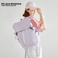 Mr.ace Homme设计感简约大书包女ins大容量电脑背包轻便旅行双肩包男 紫 淡紫灰