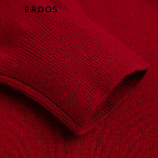 ERDOS 早春带帽全成型舒适休闲宽松女套衫羊绒衫 宝石红 165/88A/L