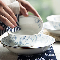 和风四季 日式釉下彩餐具家用陶瓷饭碗特别好看的北欧小清新汤面碗