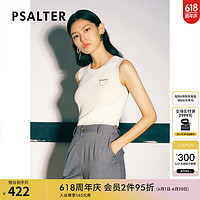 诗篇（PSALTER）女装春秋白色圆领修身显瘦毛衫针织背心 白色