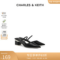 CHARLES & KEITH CHARLES&KEITH春夏女鞋CK1-60920329尖头绊带粗跟穆勒鞋女鞋