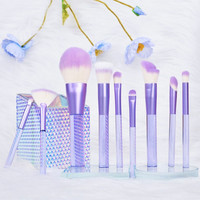 美卡芙优（MUFY） 蓝色妖姬化妆刷套装全套刷子散粉刷眼影高光粉底刷修容腮红唇刷 9支 水晶柄套刷