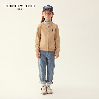 Teenie Weenie Kids小熊童装女宝宝大童23年秋季羊绒羊毛开衫 中灰色 90cm