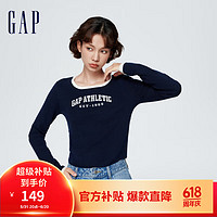 Gap 盖璞 女装春季2024天鹅颈针织衫891639上衣 海军蓝 170/88A(L)亚洲尺码