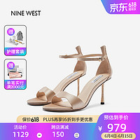 NINE WEST 玖熙 时装凉鞋女性感一字带超高跟鞋 NN353037EK 杏色36