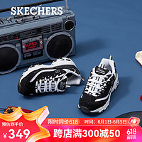 SKECHERS 斯凯奇 女鞋春季熊猫鞋女舒适增高百搭运动休闲鞋老爹鞋女 BKW 35