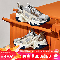 SKECHERS 斯凯奇 女鞋三代机甲鞋复古厚底休闲运动鞋女896260 自然色/灰色/NTGY 38.5