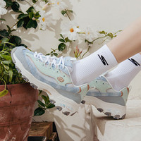 斯凯奇(Skechers)女鞋 23运动鞋复古潮流D'LITES熊猫鞋耐磨厚底透气轻便休闲鞋 浅蓝色/多彩色/晒图退30 37