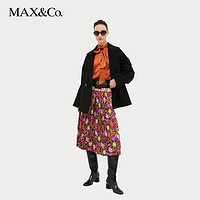 MAX&Co. 麦克斯蔻 2023秋冬新款双排扣廓形羊毛短大衣女7084043003010maxco