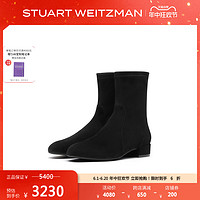 STUART WEITZMAN SW ODETTA 春季经典粗方跟短靴女靴子圆头瘦瘦靴