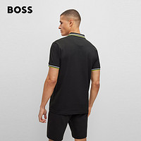 88VIP：HUGO BOSS 男23春夏新款弧形徽标弹力棉珠地布Polo衫