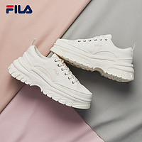 FILA 斐乐 官方LAVA女鞋厚底帆布鞋休闲鞋增高小白鞋运动鞋黑色鞋子