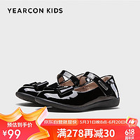 YEARCON 意尔康 女童皮鞋黑公主鞋春秋儿童表演鞋软底单鞋小皮鞋419黑色32