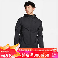 耐克（NIKE）耐克 男女运动跑步训练休闲梭织速干连帽防晒夹克外套FB7541 FB7541-010 L175/92A