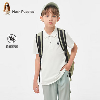 暇步士（Hush Puppies）童装男童短袖2024夏季短袖POLO衫轻薄舒适百搭 青黛绿 140cm