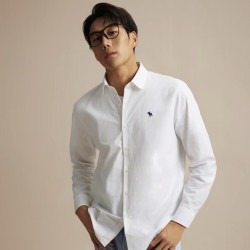 Abercrombie & Fitch 刺绣小麋鹿经典长袖府绸衬衫 330312