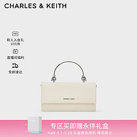 CHARLES&KEITH24夏金属手提链条斜挎小方包女CK6-10840559-A Cream奶白色 XS