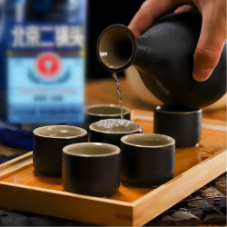 瓶装白酒_北京二锅头蓝方瓶42度浓香型500ml绵柔升级瓶装固态法白酒