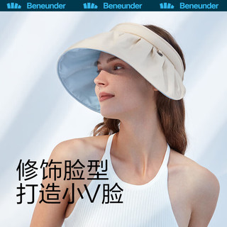 蕉下（beneunder）遮阳帽女贝壳帽空顶帽防晒帽夏季防紫外线纭际系列 【尾带可调节】漆夜黑