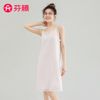 芬腾睡裙女吊带莫代尔柔滑纯色夏季纤细蕾丝吊带裙女