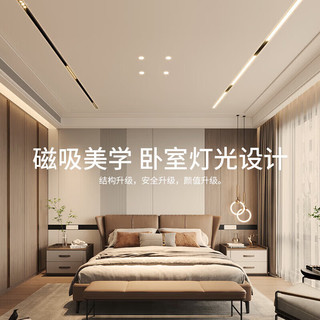 雷士 NVC   LightingLED磁吸轨道灯嵌入式线条灯客厅全光谱无主灯【1.5米轨道】封板款 【封板款】1.5米轨道条