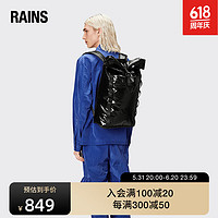 RAINS 卷盖防水户外旅行包防水双肩包 Sibu Rolltop Rucksack W3 黑色