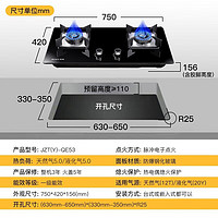 BEST 百得 华帝出品燃气灶液化气煤气灶双灶具 家用5000W猛火大火力全进风台式嵌入式炉灶JZT-QE53(天然气)