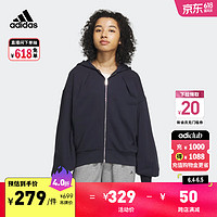 adidas 阿迪达斯 轻运动女装冬季加绒运动连帽夹克外套 传奇墨水蓝 A2XSS