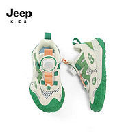 Jeep 吉普 童鞋夏季透气网面软底跑步鞋运动 米果绿