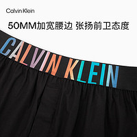 Calvin Klein内衣【彩虹风暴引力带】24春夏男士提花棉质宽松平角内裤NB3940 UB1-太空黑 XL